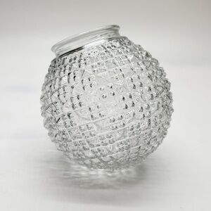 Vintage 6" Crystal Clear Diamond‎ Point Cut Glass 3" Fitter Light Globe Shade